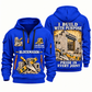 Blockmason Work with Purpose Quarter Zip Hoodie Blue front and back