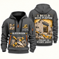 Blockmason Work with Purpose Quarter Zip Hoodie Gray front and back