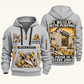 Blockmason Work with Purpose Quarter Zip Hoodie Light Grey front and back
