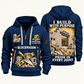 Blockmason Work with Purpose Quarter Zip Hoodie Navy front and back