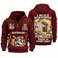 Blockmason Work with Purpose Quarter Zip Hoodie Wine Red front and back