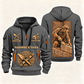 Blockmason Golden Craft Quarter Zip Hoodie Gray front and back