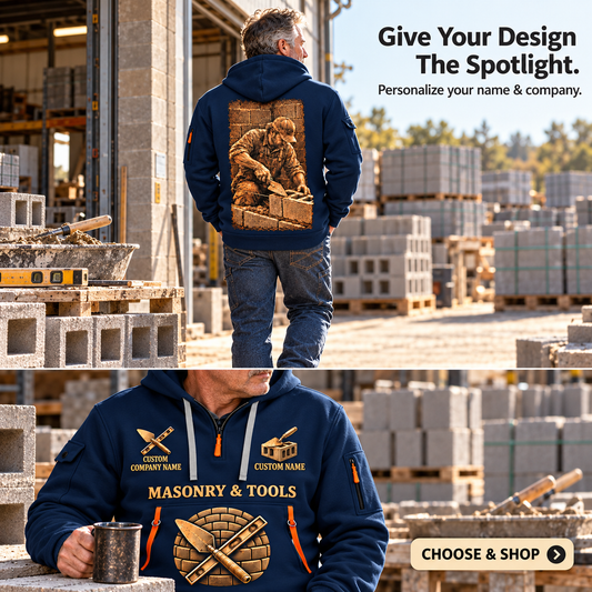 Blockmason Golden Craft Quarter Zip Hoodie Navy listing hero