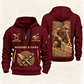 Blockmason Golden Craft Quarter Zip Hoodie Wine Red front and back