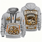 Blockmason Steady Hands Quarter Zip Hoodie Light Grey front and back