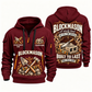 Blockmason Steady Hands Quarter Zip Hoodie Wine Red front and back
