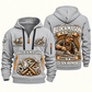 Blockmason Craft and Honor Quarter Zip Hoodie Light Grey front and back