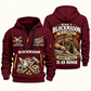 Blockmason Craft and Honor Quarter Zip Hoodie Wine Red front and back