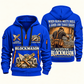 Blockmason Built with Pride Quarter Zip Hoodie Blue front and back