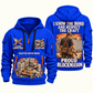 Blockmason Respect the Craft Quarter Zip Hoodie Blue front and back