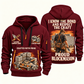 Blockmason Respect the Craft Quarter Zip Hoodie Wine Red front and back