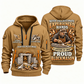 Blockmason Experienced Hands Quarter Zip Hoodie Khaki front and back