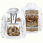 Blockmason Experienced Hands Quarter Zip Hoodie White front and back