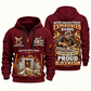 Blockmason Experienced Hands Quarter Zip Hoodie Wine Red front and back