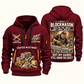 Blockmason Skills Remain Quarter Zip Hoodie Wine Red front and back