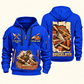 Bricklayer Masonry Tools Quarter Zip Hoodie Blue front and back