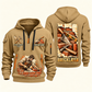 Bricklayer Masonry Tools Quarter Zip Hoodie Khaki front and back