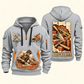 Bricklayer Masonry Tools Quarter Zip Hoodie Light Grey front and back