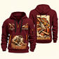 Bricklayer Masonry Tools Quarter Zip Hoodie Wine Red front and back