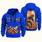 Bricklayer Brickwork Craft Quarter Zip Hoodie Blue front and back