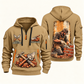Bricklayer Brickwork Craft Quarter Zip Hoodie Khaki front and back