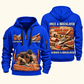 Bricklayer Once and Always Quarter Zip Hoodie Blue front and back