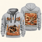 Bricklayer Once and Always Quarter Zip Hoodie Light Grey front and back