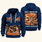 Bricklayer Once and Always Quarter Zip Hoodie Navy front and back