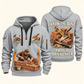 Bricklayer Proud Craftsperson Quarter Zip Hoodie Light Grey front and back