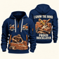 Bricklayer Proud Craftsperson Quarter Zip Hoodie Navy front and back