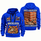 Bricklayer Lifelong Craft Quarter Zip Hoodie Blue front and back