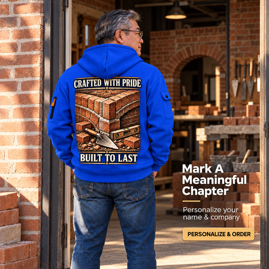 Bricklayer Built to Last Quarter Zip Hoodie Blue listing hero