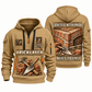 Bricklayer Built to Last Quarter Zip Hoodie Khaki front and back