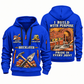 Bricklayer Work with Purpose Quarter Zip Hoodie Blue front and back