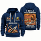 Bricklayer Work with Purpose Quarter Zip Hoodie Navy front and back