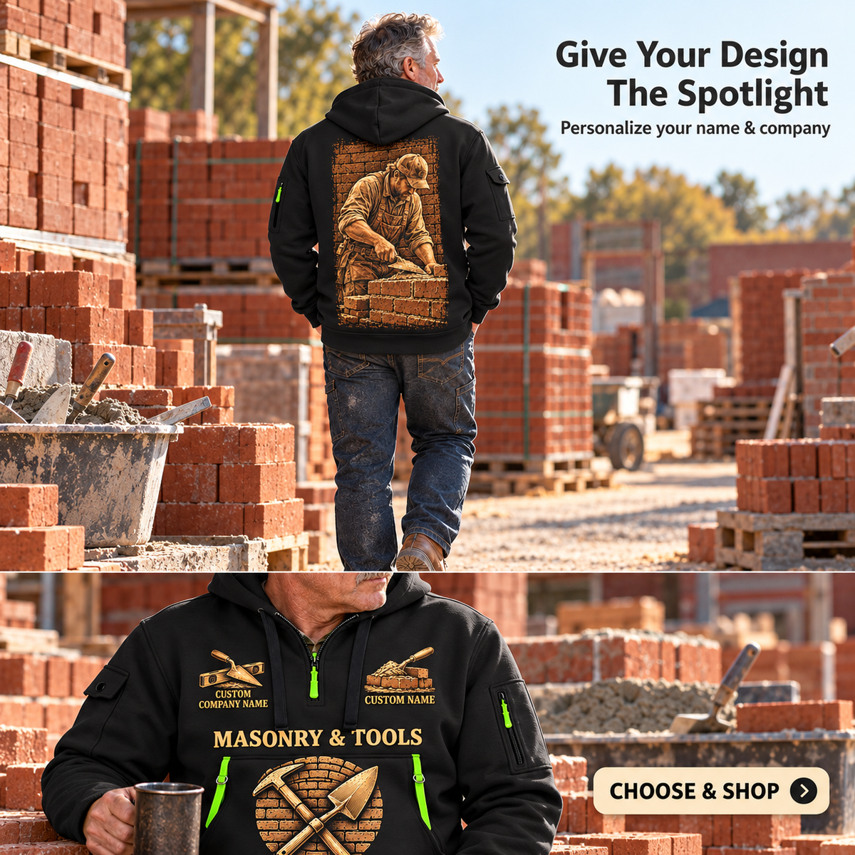Bricklayer Golden Craft Quarter Zip Hoodie Black listing hero