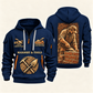 Bricklayer Golden Craft Quarter Zip Hoodie Navy front and back