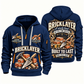 Bricklayer Steady Hands Quarter Zip Hoodie Navy front and back