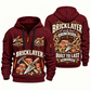 Bricklayer Steady Hands Quarter Zip Hoodie Wine Red front and back