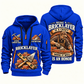Bricklayer Craft and Honor Quarter Zip Hoodie Blue front and back
