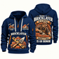 Bricklayer Craft and Honor Quarter Zip Hoodie Navy front and back