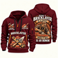 Bricklayer Craft and Honor Quarter Zip Hoodie Wine Red front and back