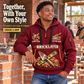 Bricklayer Built with Pride Quarter Zip Hoodie Wine Red listing hero