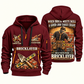 Bricklayer Built with Pride Quarter Zip Hoodie Wine Red front and back