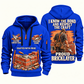 Bricklayer Respect the Craft Quarter Zip Hoodie Blue front and back