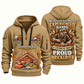 Bricklayer Experienced Hands Quarter Zip Hoodie Khaki front and back