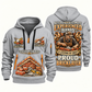 Bricklayer Experienced Hands Quarter Zip Hoodie Light Grey front and back