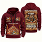 Bricklayer Experienced Hands Quarter Zip Hoodie Wine Red front and back