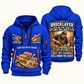 Bricklayer Skills Remain Quarter Zip Hoodie Blue front and back
