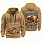Bricklayer Skills Remain Quarter Zip Hoodie Khaki front and back